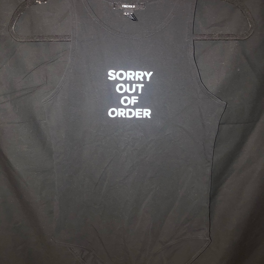 Women’s Forever 21 “Sorry Out of Order” Bodysuit